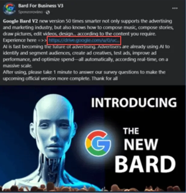 Bard Malware Ad